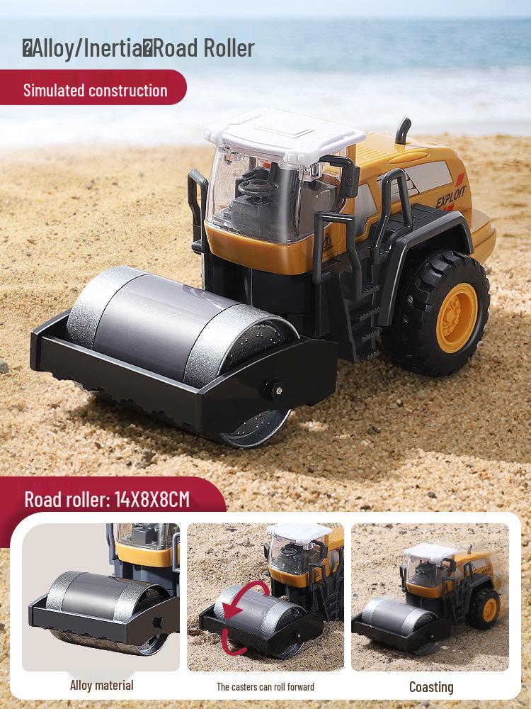 Children's Extra Large Alloy Roller Excavator Bulldozer Loader Toy, Ages 2+