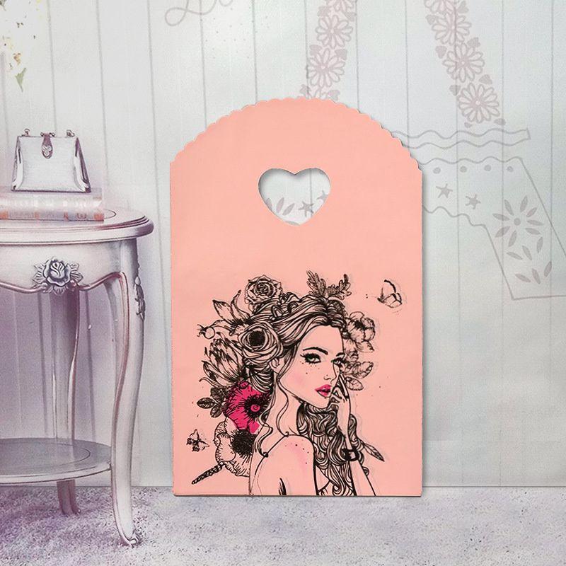 Boutique Gift Bag Packaging Bags With Handle 50Pcs Mini Bag Small Plastic Bag Trinket Bag Multi Designs