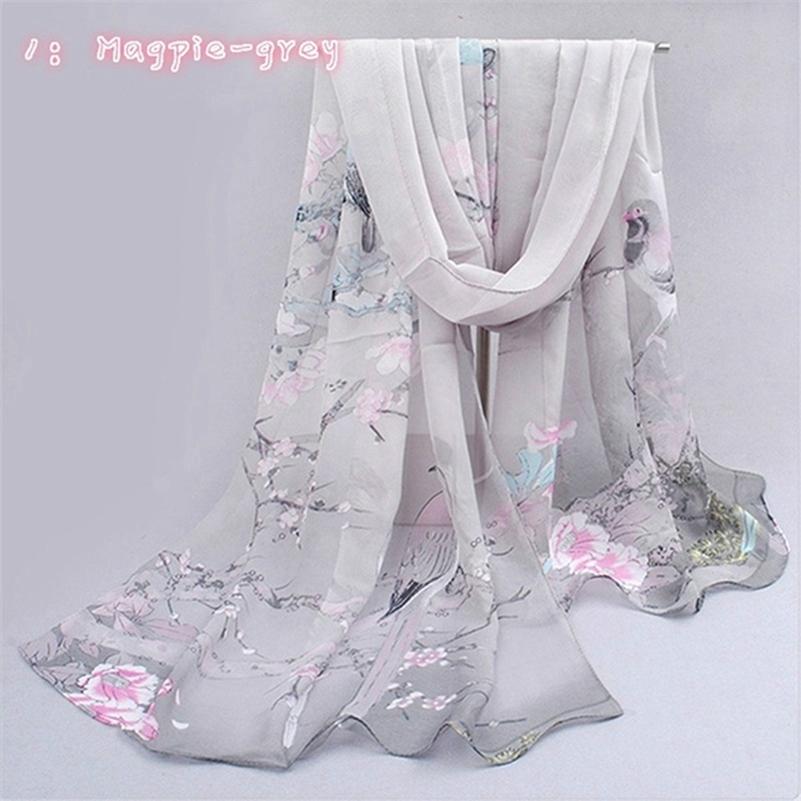 Fashion Women Chiffon Scarf Polyester Print Autumn Summer Pattern Silk Scarves Shawl