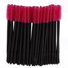 100pcs Disposable Eyelash Brush Mascara Wands Applicator Makeup Brush SetRose Red