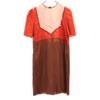 Italian Silk Short Sleeve Mini Dress 38 Brown Women Used