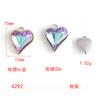 Crystal Peach Heart Pendant Diy Alloy Accessories Heart Pendant Earrings Necklace Bracelet Diy Matching