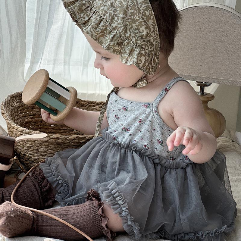 2024 милый комбинезон для ползания на подтяжках для новорожденных девочек, летний тонкий