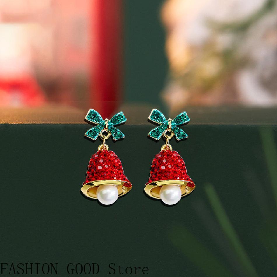 Личностные серьги Новогодний подарок Серьги с красными колокольчиками С уникальным осенне-зимним темпераментом Высококлассная атмосфера Модные