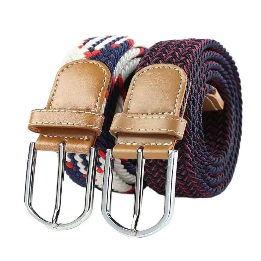 Adjustable Stretch Woven Belt Multicolored Men's Waistband Casual Elastic Braided Belt  Women