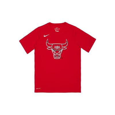 Футболка с логотипом NBA Chicago Bulls, удобная, дышащая, с коротким рукавом, для детей, красная 3Z2B7BBWZ-BUL
