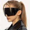 Oversize Fashion Y2k Wrap Around Sunglasses for Men Women Big Frame Black Shades Punk Windproof Riding One Piece Sun Glasses UV400
