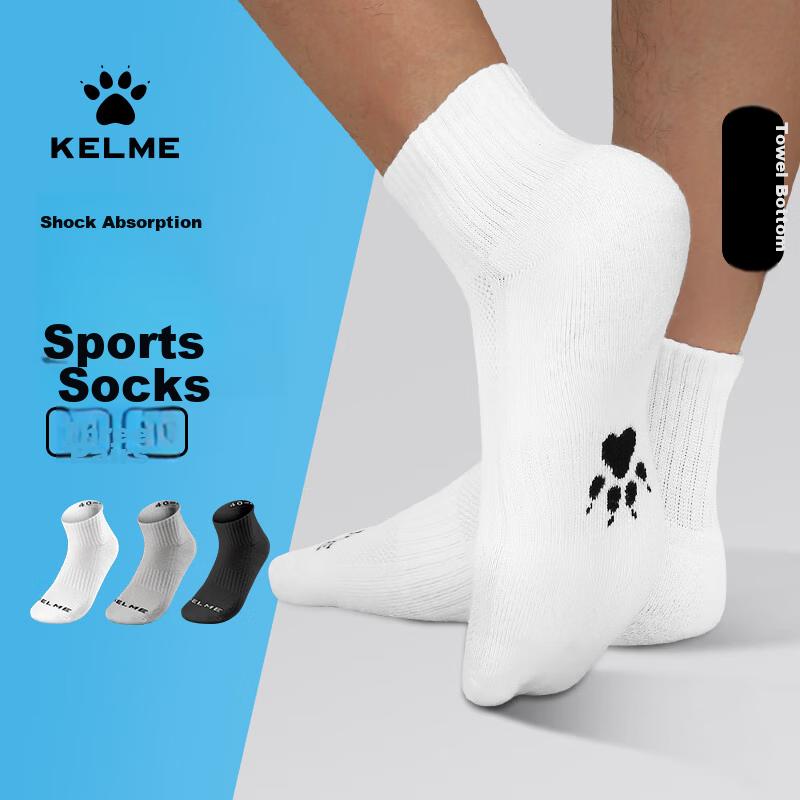 KELME Спортивные носки (3 пары), Летние впитывающие пот носки до середины голени для баскетбола, бадминтона, бега, дышащие, устойчивые к запаху, повседневные носки