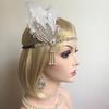 Women's 1920s Headband 20s Rhinest Feather Hairband Headdress Costume Accessories