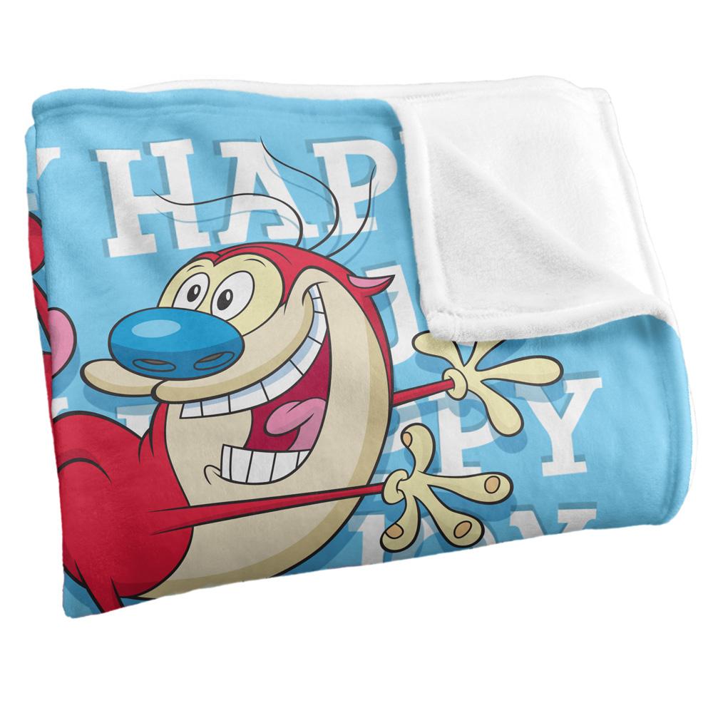 Ren & Stimpy Happy Happy Joy Joy Silky Supersoft Blanket