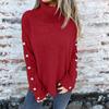 Autumn/Winter 2026 High Neck Button-Up Women's Knit Sweater