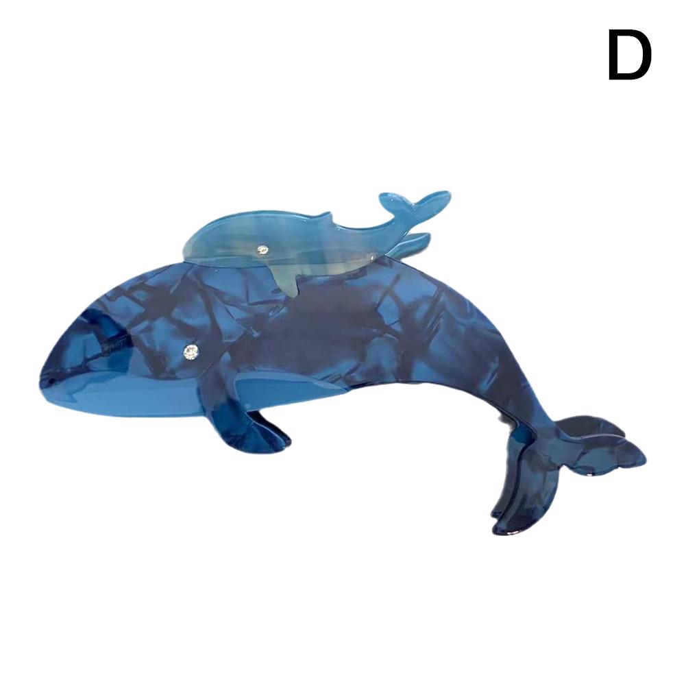 New Design Cartoon Marine Shark Hair Clips Cute Blue Whale Acetate Hair Claw Hair Tiara Accessories Vintage Jewelry Gifts