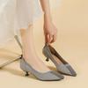Women's Plus Size Thin Heels Knitted Simple Shoes Casual Pointed Toe Stiletto Work Single Shoes Solid Color 34-43