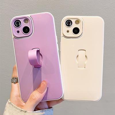 Чехол из глянцевого ТПУ с кольцом-подставкой конфетного цвета для iPhone 11 12 13 14 15 16 17 Pro Max
