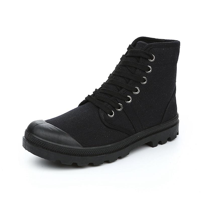 Сапоги из парусины в стиле ретро унисекс: Осенне-зимняя повседневная обувь средней длины
