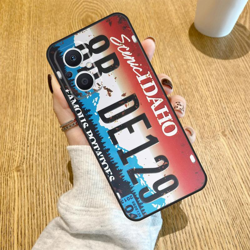 Retro Funny License Plate Funda For OPPO Reno 13 F 14F 12F 11F 8T 7 8 Lite 10 11 12 14 OPPO Find X5 X6 X8 X9 Pro Case