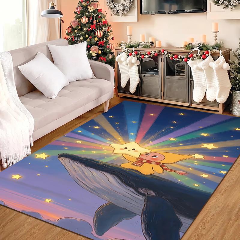 Twinkle Twinkle Star Friends Around Moon Carpet Printing Home Decor Bathroom Mat Fashion Room