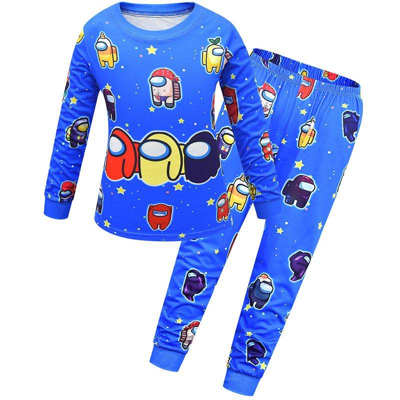 Пижамный комплект с длинным рукавом для детей Among Us, мягкая дышащая ночная одежда