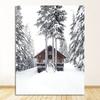 Дом Настенная картина на холсте Плакаты на скандинавскую тему и принты Настенные картины для декора гостиной Олень Кедр Зимний Снежный лес Без рамки