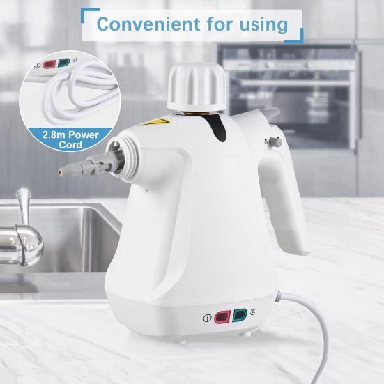 Пароочиститель 1000 Вт, высокая мощность, насадка 360 градусов, многофункциональный ручной пароочиститель без химикатов с большим резервуаром для воды