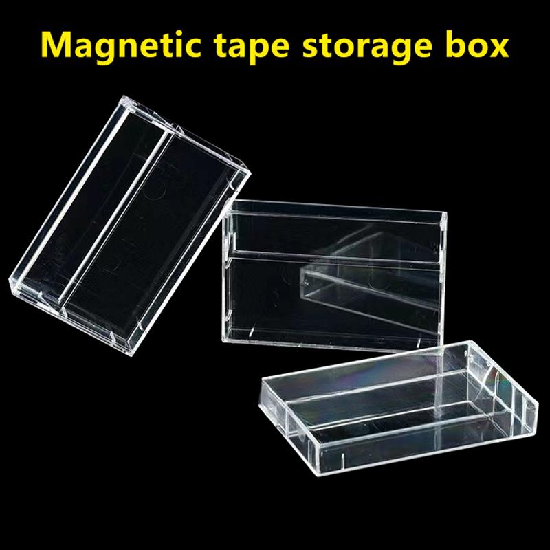 1Pc Cassette Tape Transparent Storage Box Audio Magnetic Recording Blank Tape Case Dustproof Box