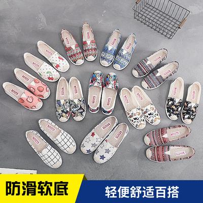 ****** новый старый ******* тканевые туфли женские с**той подошвой ленивые туфли парусиновые обувь для внешней торговли обувь рыбака корейская версия универсальные