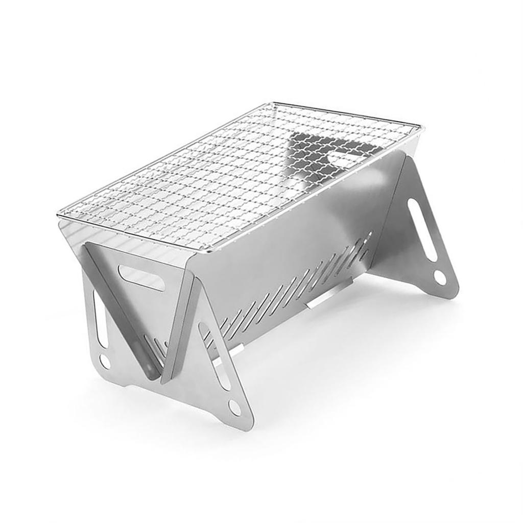 Foldable Barbecue Oven with BBQ Grill Stainless Steel Charcoal Oven for Outdoor Camping 210x160x125mm