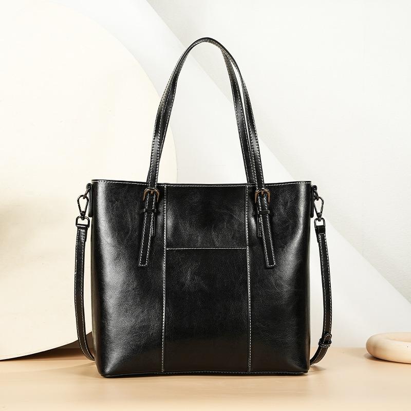 Женские сумки из натуральной кожи, новые модные универсальные сумки-тоут из коровьей кожи с масляной восковой пропиткой, высококачественные мессенджеры через плечо большой вместимости