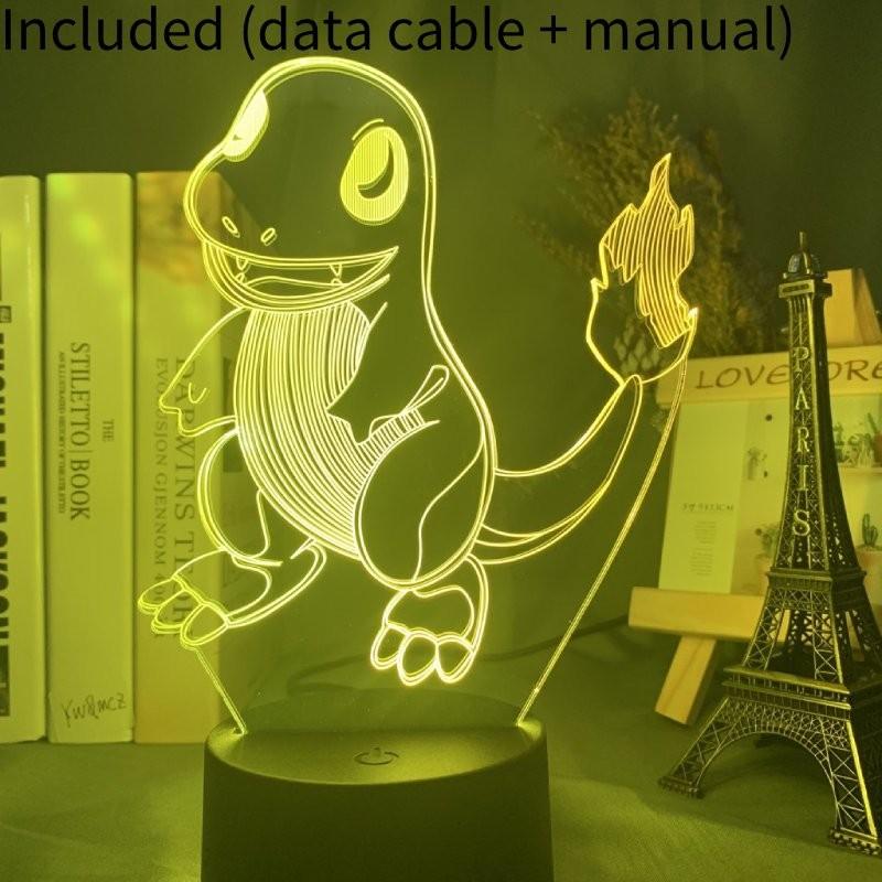 Креативный светодиодный 3D-ночник Пикачу, цветная акриловая декоративная настольная лампа, подарок