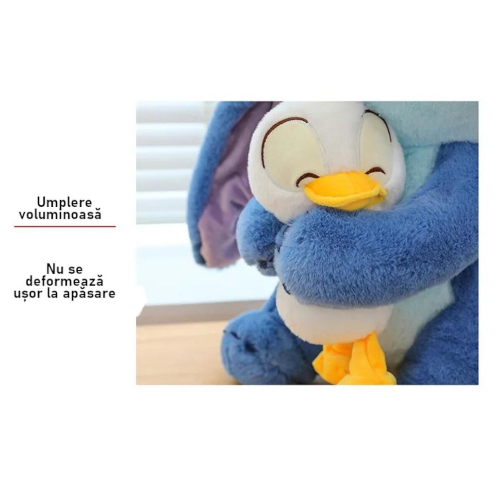 Stitch Plus Plush Toy 30x28cm Blue Duck Shape Hypoallergenic Kids Stuffed Animal Collectible Mascot