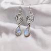 Moonstone Gemstone Natural Gemstone 925 Sterling Silver Designer Dangle Earring