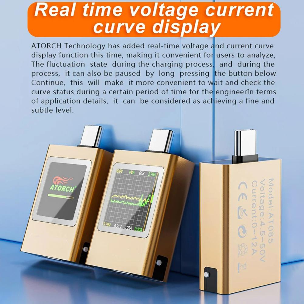 USB C Power Meter Tester Voltage Current Digital Multimeter Test Power Meter DC4.5-50V 0-12A PD 3.1 3.0 QC 2.0 3.0 Fast Charging