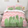 Floral Cactus King Queen Duvet Cover Watercolor Tropical Plants Bedding Set for Teen Adults Flowers 2/3pcs Polyester Quilt Cover