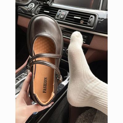 Корейская версия платформы универсальные японские маленькие кожаные туфли для женщин 2025 новая осень ретро французские с неглубоким вырезом Мэри Джейн туфли-лодочки для женщин