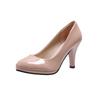 Spring and Summer Footwear High-heeled Shoes with Round Head, Shallow Mouth and Patent Leather Plus Size