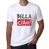 Мужская винтажная футболка с рисунком Bella Ciao White