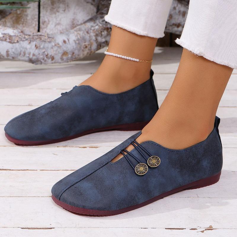 New Hollowed-out Flat Single Shoes for Women Round Toe Shallow Opening Large-sized Lazy Loafers