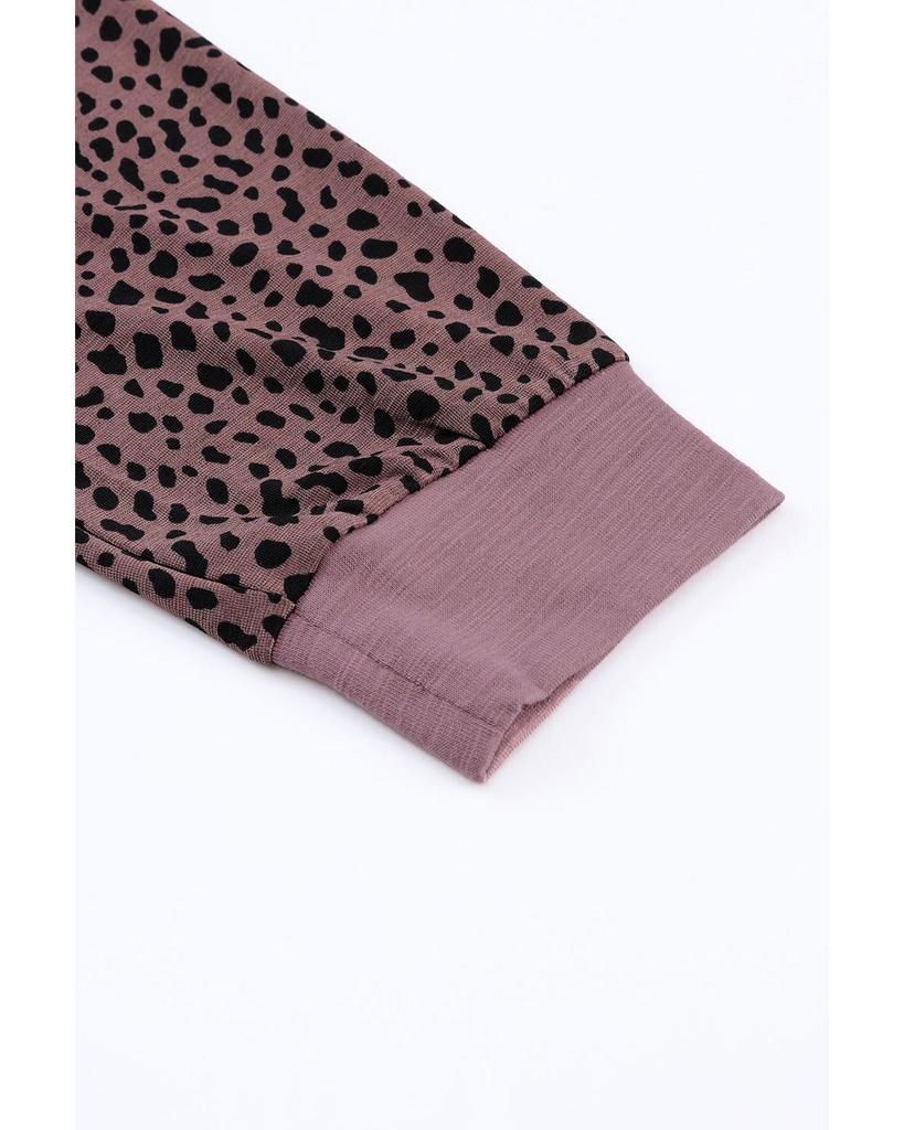 Azura Exchange Spotted Print Round Neck Long Sleeve Top