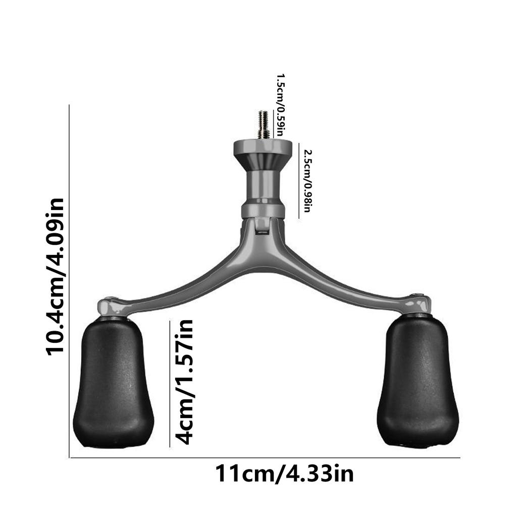 Fishing Rod Handle Fishing Reel Screw-in Power Handle Single/Double Rocker Arm for Baitcasting Reel Replacement Parts