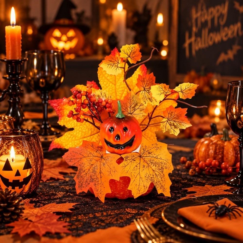 DIY Halloween Ornaments Maple Leaf Desk Ornaments Fall Harvest Decorations Party Decorations