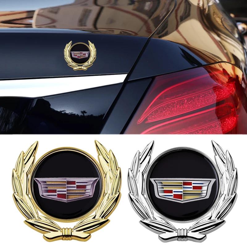3D Metal Car Fender Side Emblem Sticker Window Rear Trunk Badge for Cadillac ATS BLS CT5 CTS STS XT6 XTS Escalade Deville DTS