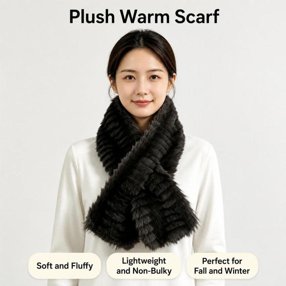 Soft Plush Plush Neck Warmer Faux Mink Fur Fur Neck Wrap Gifts Faux Fur Collar  Women's