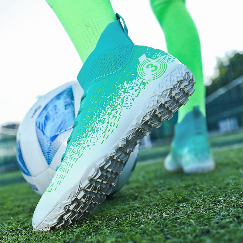 Новые высококачественные амортизирующие противоскользящие износостойкие высокие кеды для детей и взрослых с короткими шипами для уличного футбола
