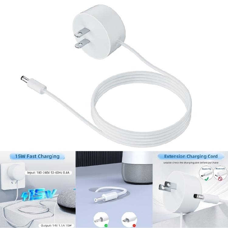 Кабель питания для Home Hub/Nest Hub/Nest Mini Адаптер питания Зарядный адаптер Шнур Линия 14 В 1,10 А