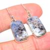 Natural Dendrite Opal Gemstone 925 Solid Sterling Silver Gift Earring 1.50" P2J81