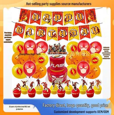 Украшения для Первого Дня Рождения Flash Kids - Топперы для Торта, Гирлянды и Воздушные Шары