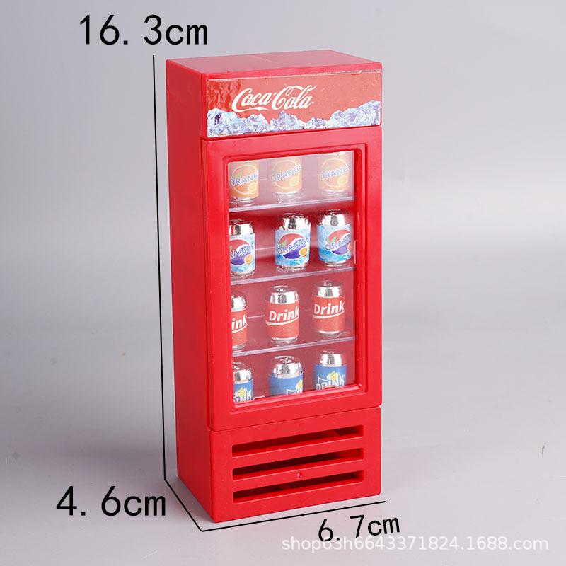 Mini Supermarket Refrigerator Sticker Cabinet Model Toy Micro Scene Diy Doll House Food Play Accessories Miniature Bottle
