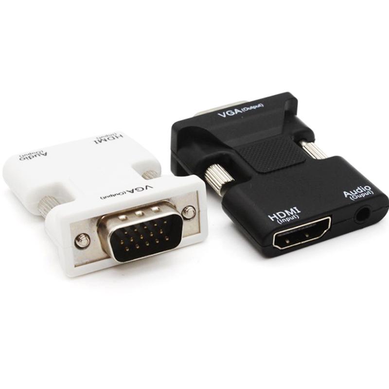 Конвертер HDMI Female To VGA Male с аудиоадаптером, поддержка выходного сигнала 1080P