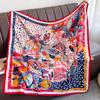 Brand Twill Silk Scarf Women Luxury Shawl Wrap 90cm Square Headband Print Neck Tie Female Hijab Satin Echarpe  Bandana