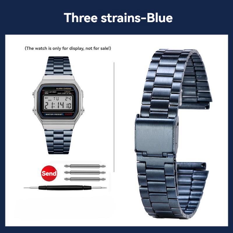 Для Casio A158 A159 A168 A158W f91w LA-680 Металлический ремешок для часов из нержавеющей стали AE1200 AE-1300 W-218 Маленькие квадратные часы металлический ремешок 18 мм